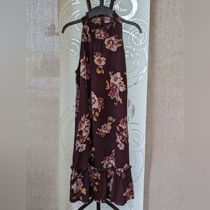 Xhilaration plum floral sleeveless dress - Size S